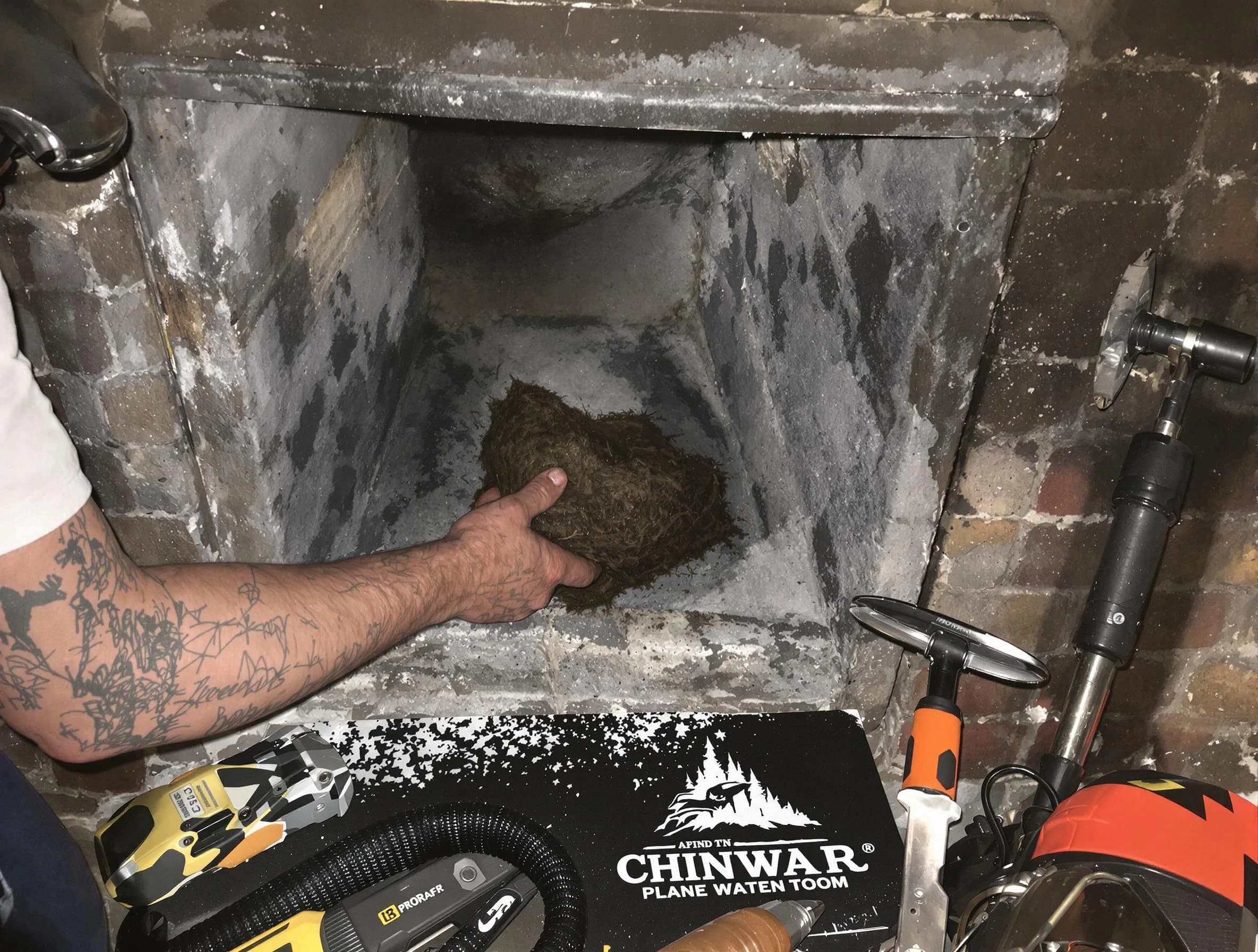 Pleasant Grove Chimney Sweep safely removing debris and screening chimney in Pleasant Grove, AL