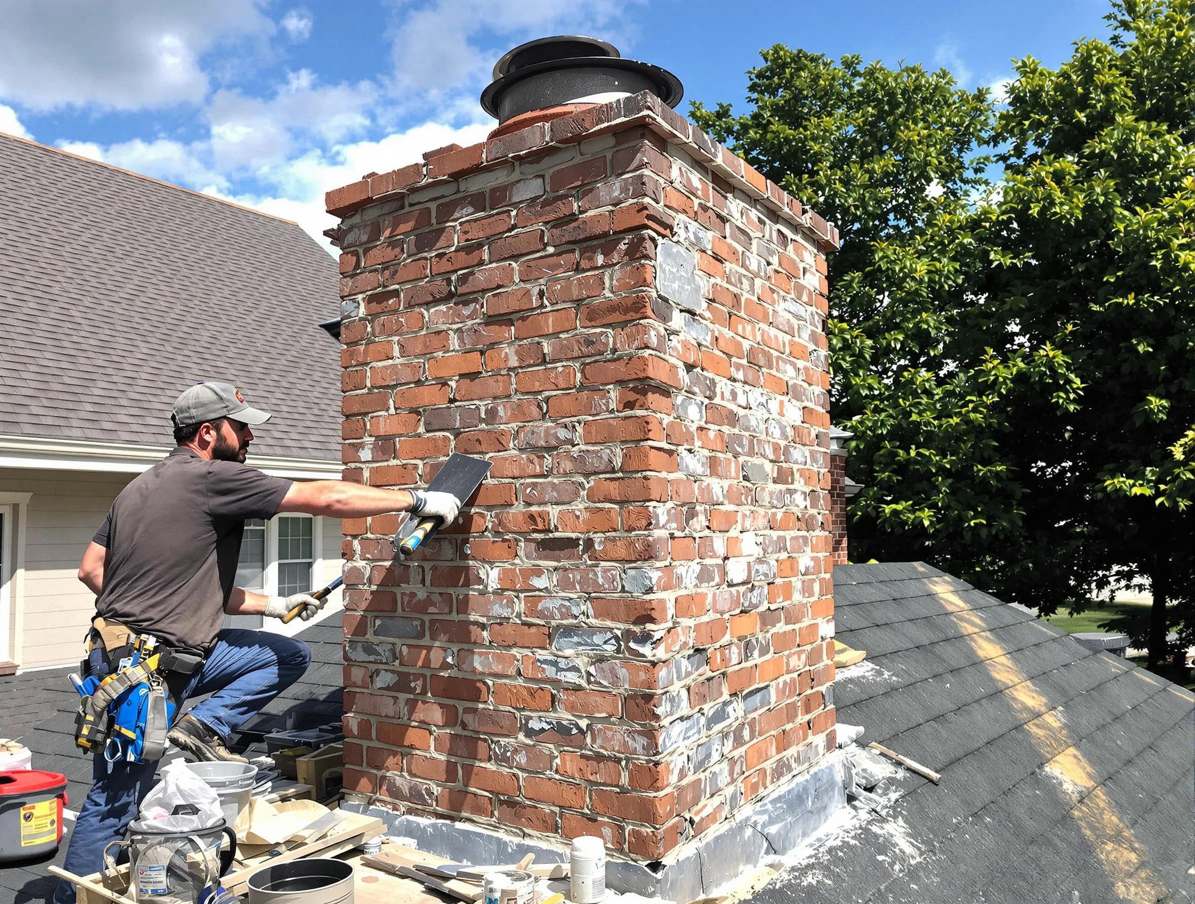 Completed chimney rebuild by Pleasant Grove Chimney Sweep in Pleasant Grove, AL