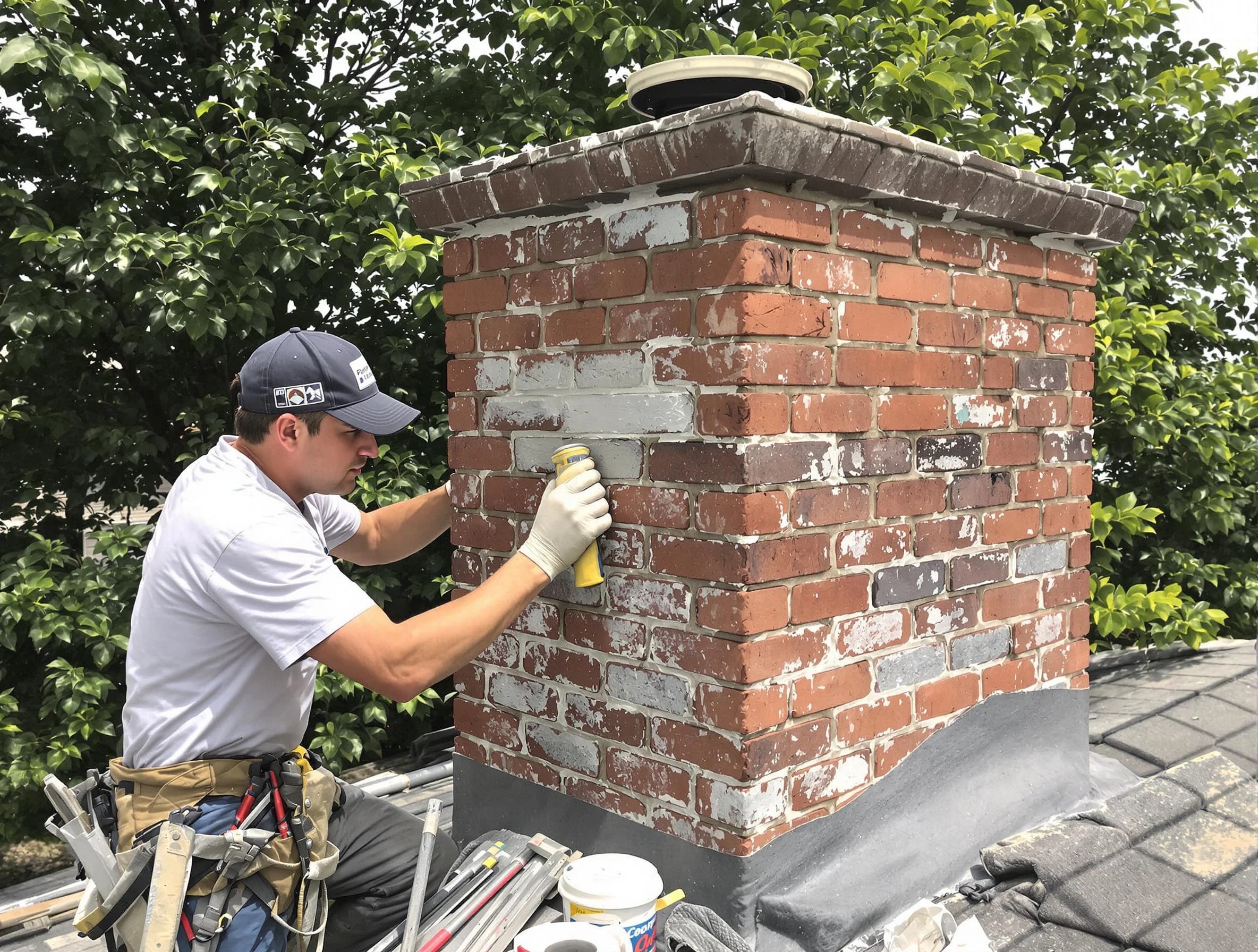 Pleasant Grove Chimney Sweep restoring an aging chimney in Pleasant Grove, AL