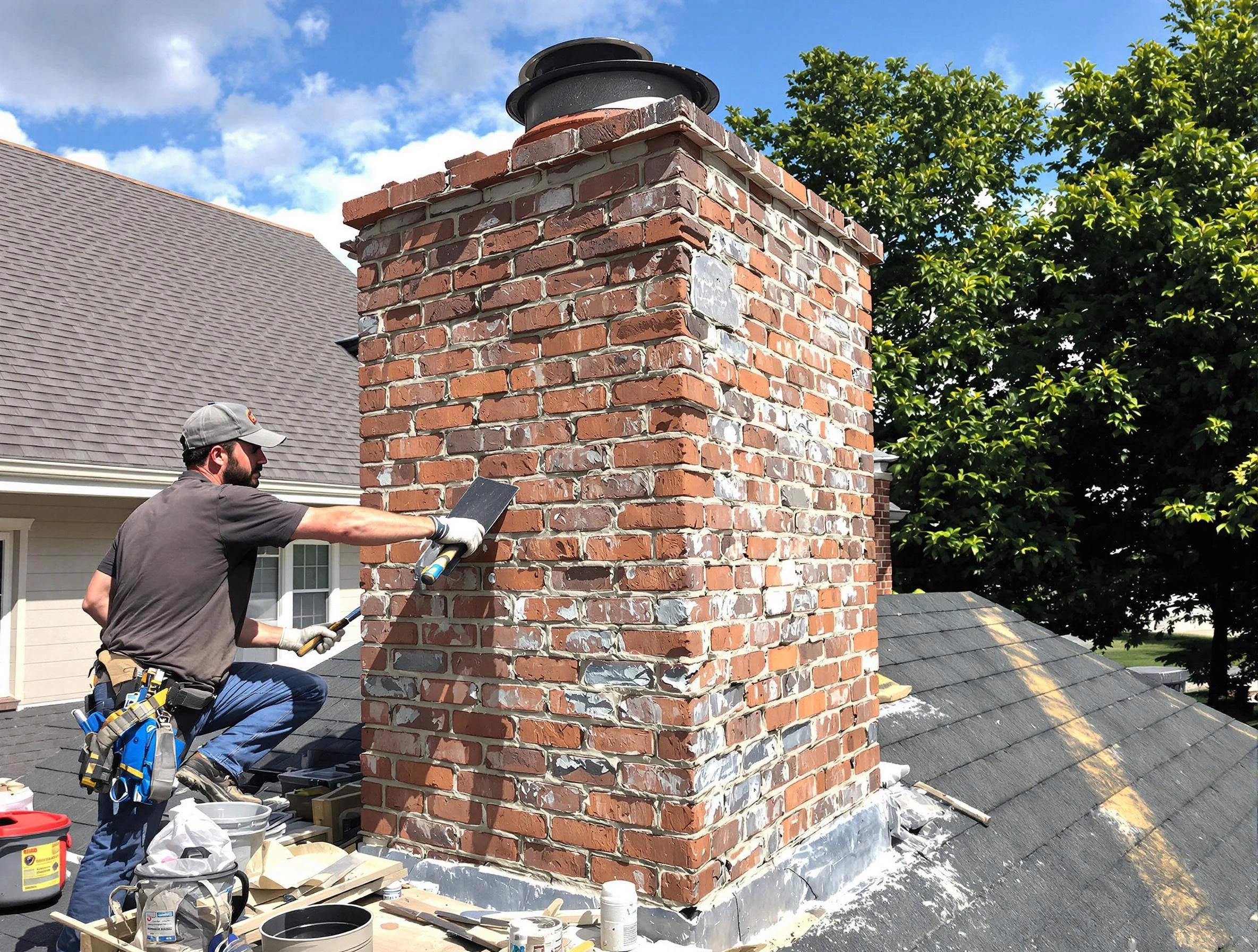 Completed chimney rebuild by Pleasant Grove Chimney Sweep in Pleasant Grove, AL