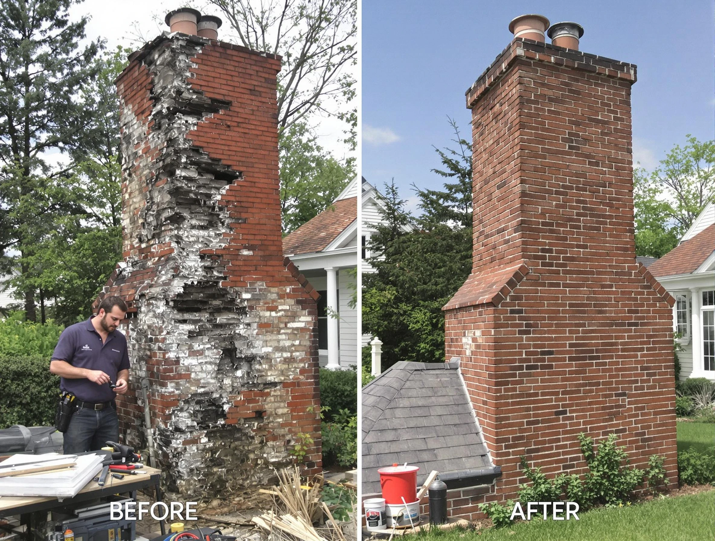 Pleasant Grove Chimney Sweep performing a full chimney restoration in Pleasant Grove, AL