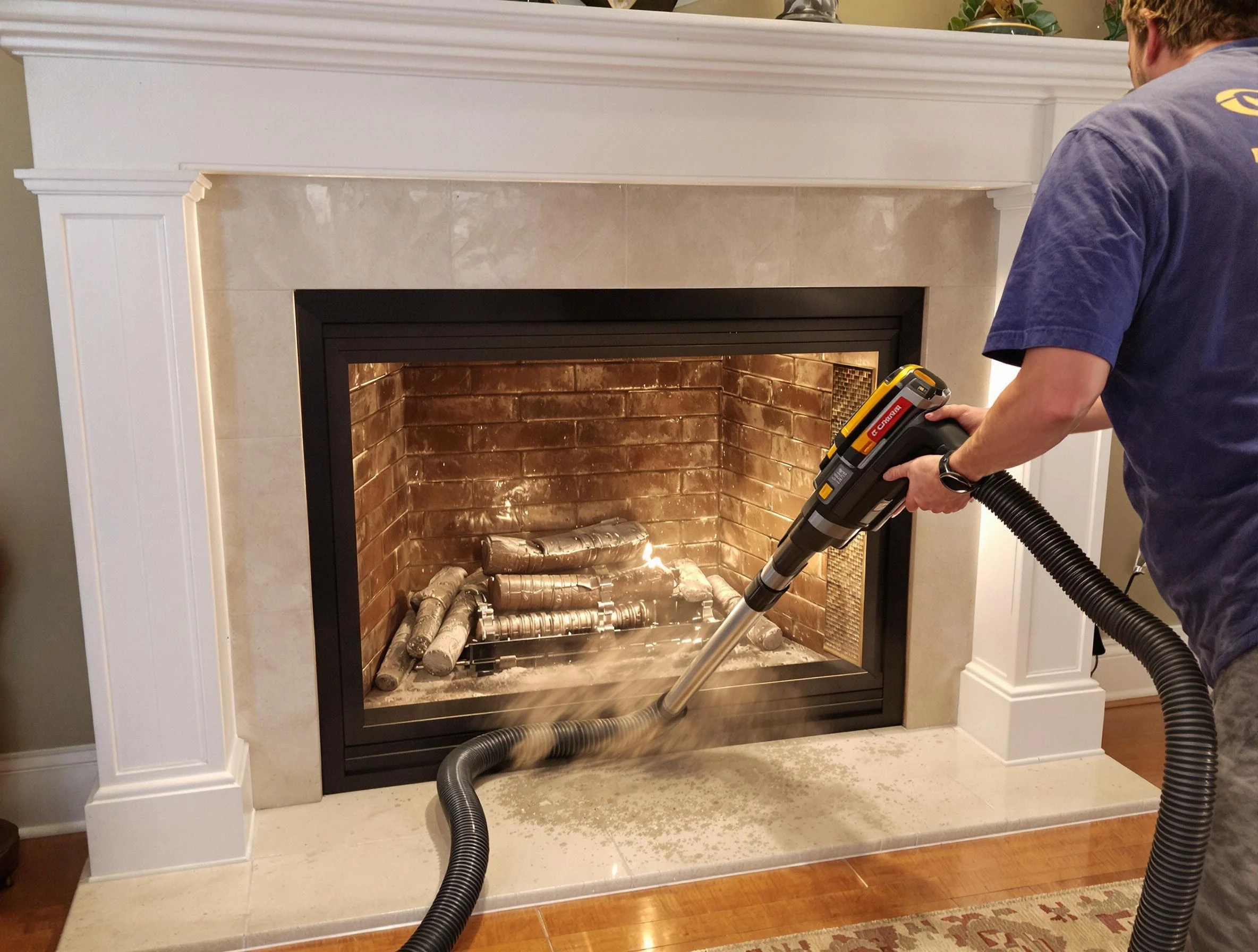 Fireplace cleaning performed by Pleasant Grove Chimney Sweep in Pleasant Grove, AL