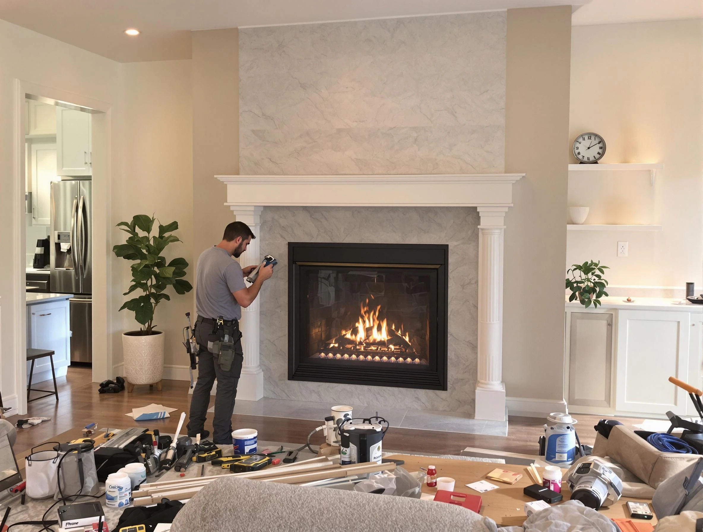 Newly installed fireplace by Pleasant Grove Chimney Sweep in Pleasant Grove, AL
