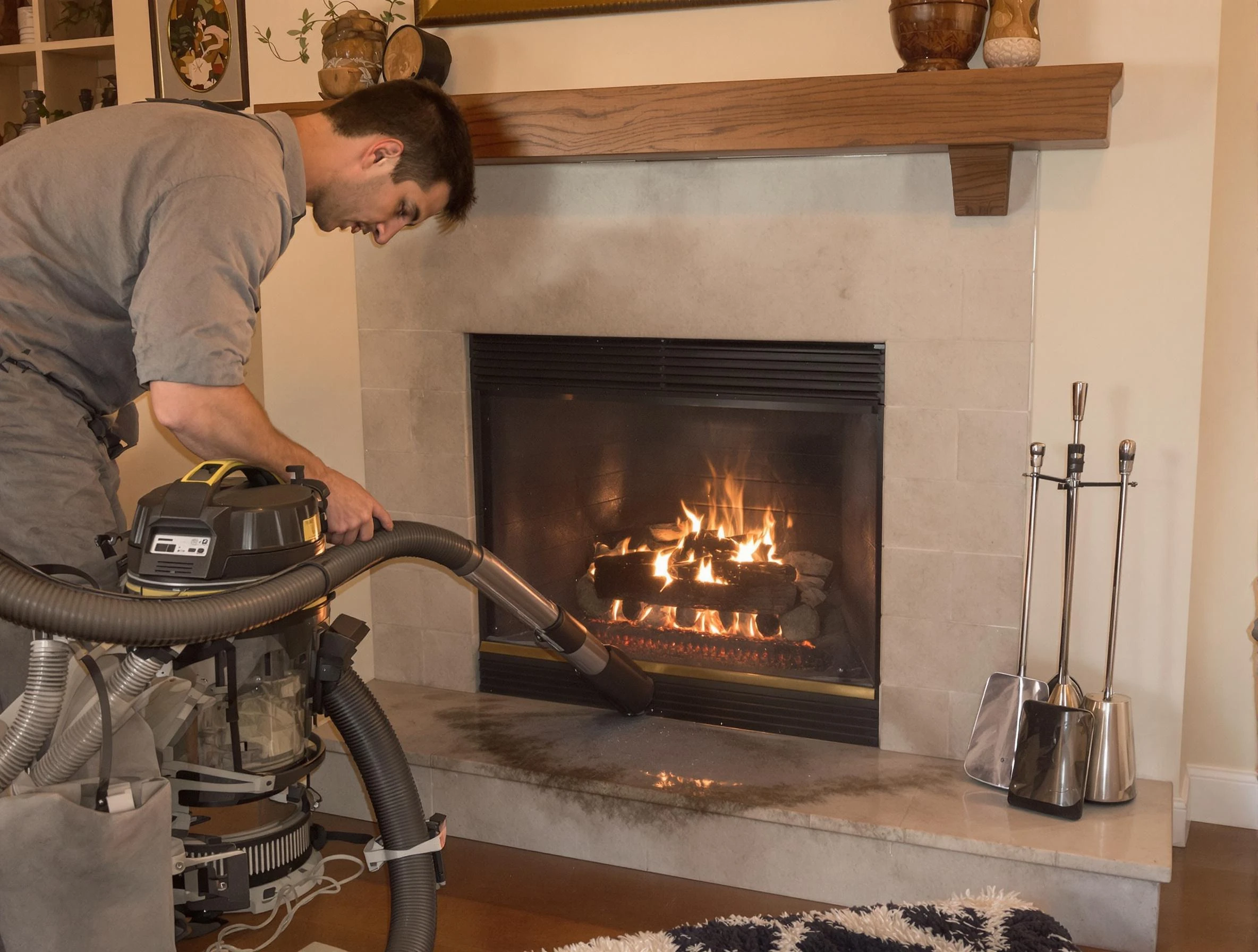 Routine fireplace upkeep by Pleasant Grove Chimney Sweep in Pleasant Grove, AL